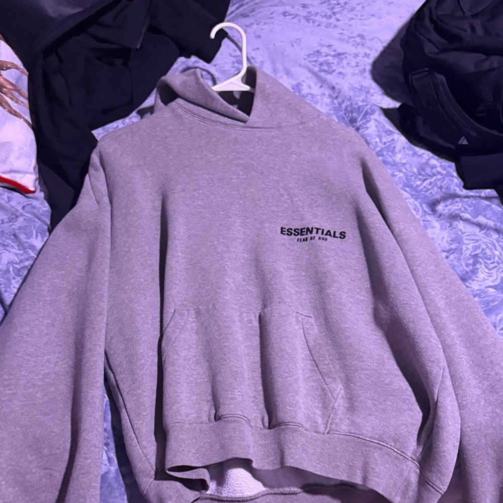 Essentials Heather Gray Pullover Hoodie